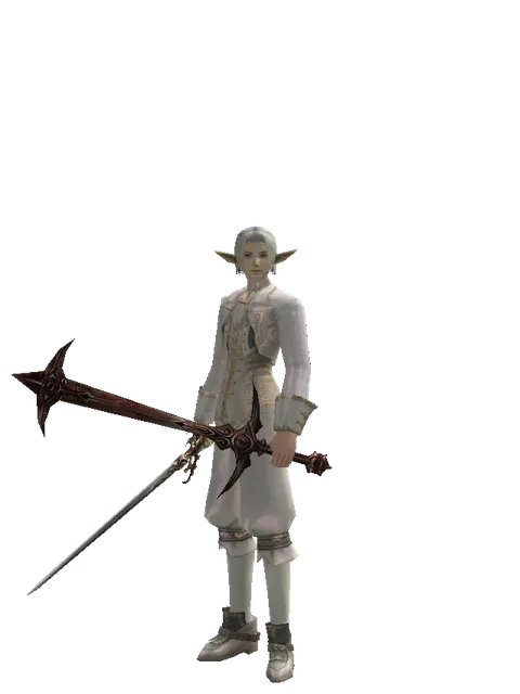 Raid Sword*Sword of Nightmare on a male Elf, front view