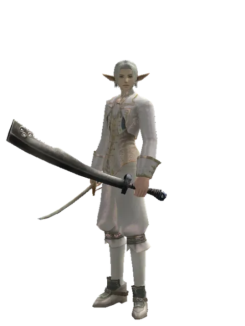 Saber*Crimson Sword on a male Elf, front view