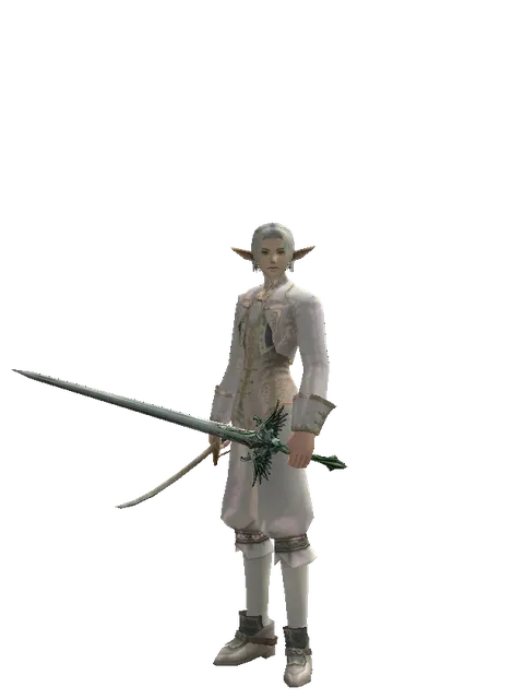 Saber*Elven Long Sword on a male Elf, front view