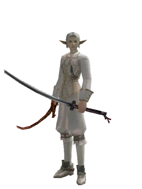Shamshir*Katana on a male Elf, front view