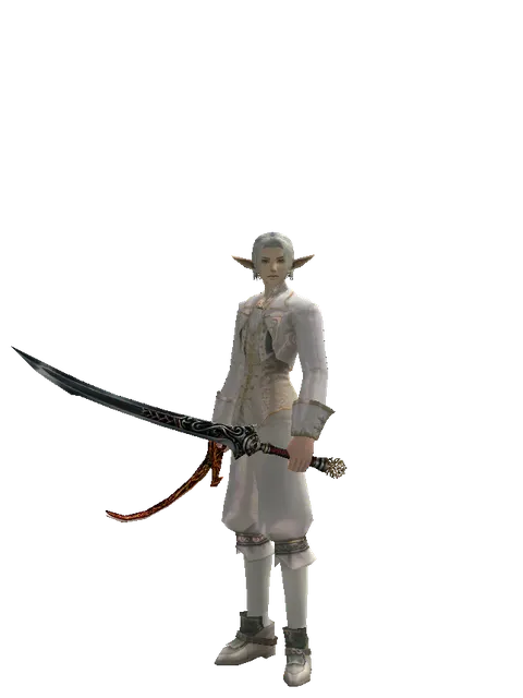 Shamshir*Samurai Long Sword on a male Elf, front view