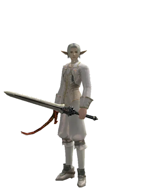 Shamshir*Spirit Sword on a male Elf, front view