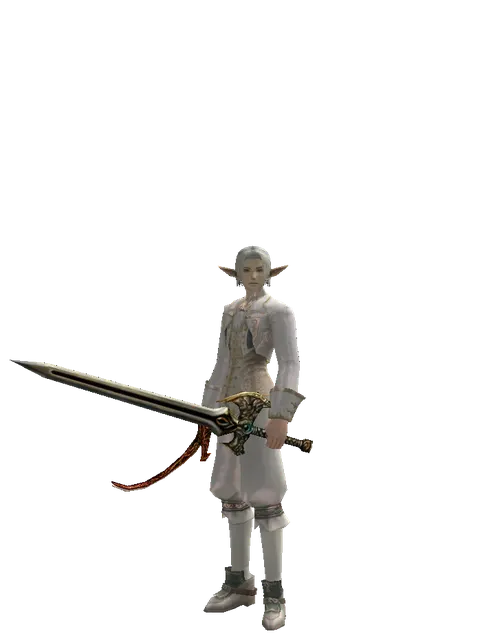 Shamshir*Sword of Delusion on a male Elf, front view