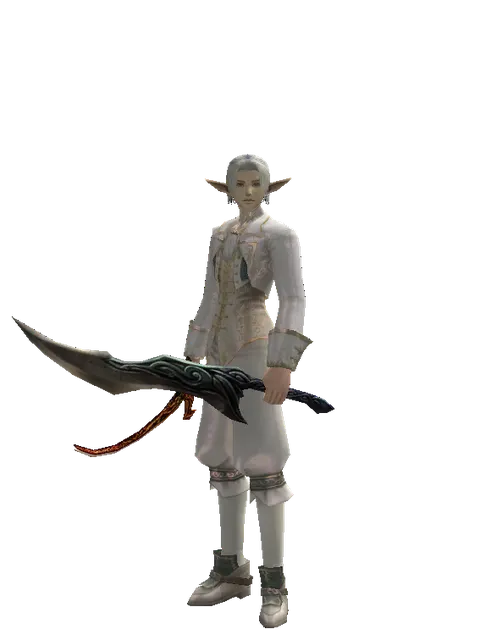 Shamshir*Sword of Limit on a male Elf, front view