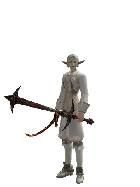 Shamshir*Sword of Nightmare on a male Elf, front view