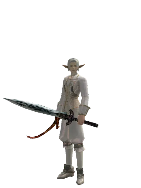 Shamshir*Tsurugi on a male Elf, front view