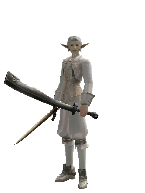 Spinebone Sword*Crimson Sword on a male Elf, front view