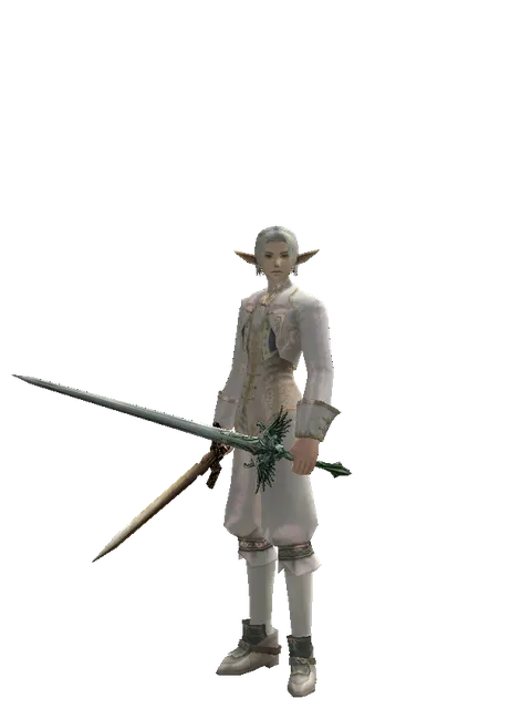 Spinebone Sword*Elven Long Sword on a male Elf, front view