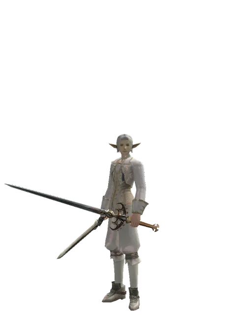 Spirit Sword*Raid Sword on a male Elf, front view