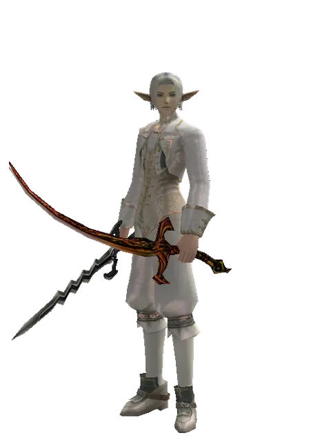 Stormbringer*Shamshir on a male Elf, front view