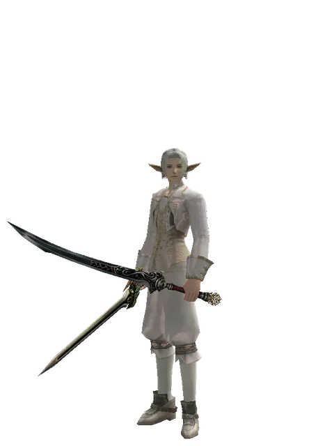 Sword of Delusion*Samurai Long Sword on a male Elf, front view