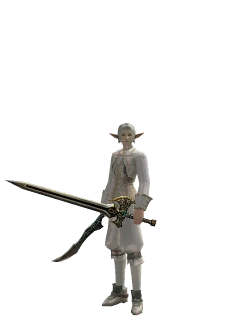 Sword of Limit*Sword of Delusion on a male Elf, front view