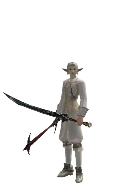 Sword of Nightmare*Samurai Long Sword on a male Elf, front view