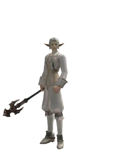 Crucifix of Blood on a male Elf, front view