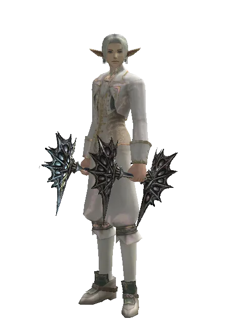 Dragon Grinder on a male Elf, front view