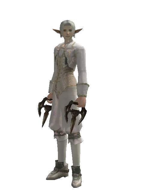 Triple-Edged Jamadhr on a male Elf, front view