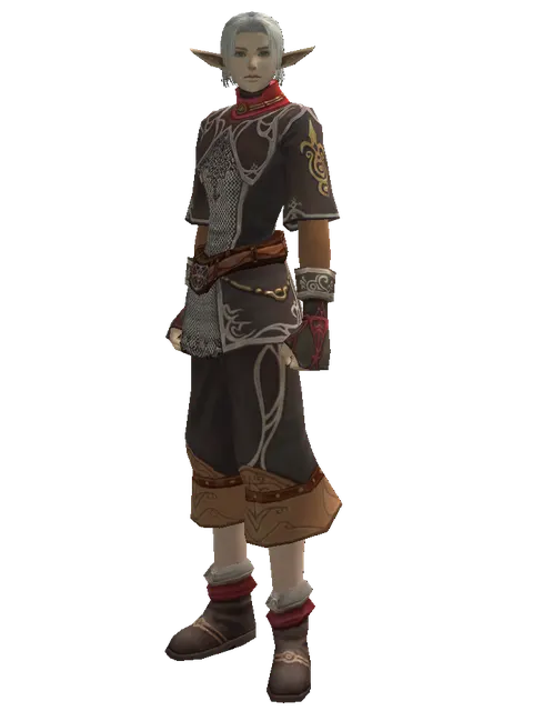Dwarven Chain (heavy armor) on a male Elf, front view
