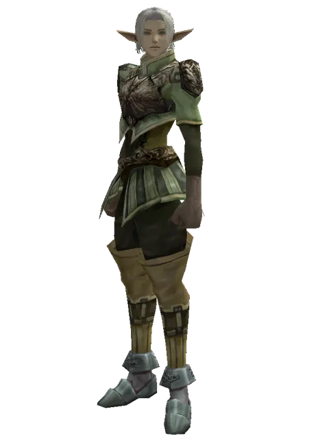 Dwarven Scale (heavy armor) on a male Elf, front view