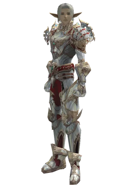 Dynasty Platinum [Weapon Master] (heavy armor) on a male Elf, front view