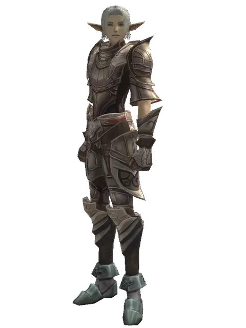 Half Plate (heavy armor) on a male Elf, front view