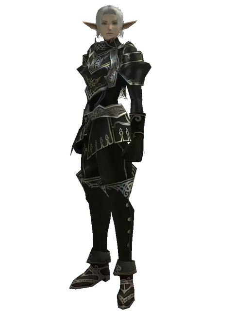 Dark Crystal Leather Set on a male Elf, front view