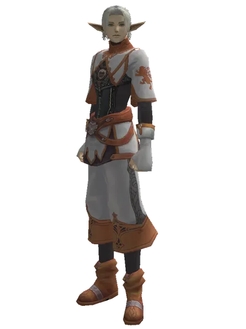 Theca Leather Set on a male Elf, front view