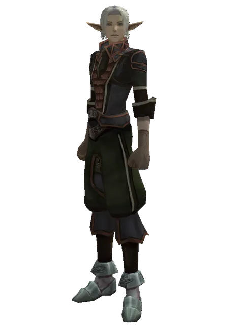 Wooden Set on a male Elf, front view