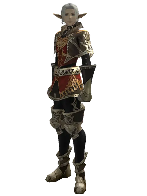 Zubei's Leather Set on a male Elf, front view