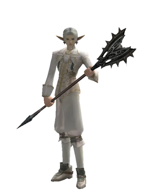 Dwarven Pike on a male Elf, front view