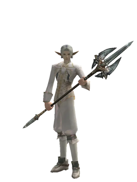 Dynasty Halberd on a male Elf, front view