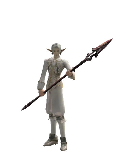 Lance on a male Elf, front view