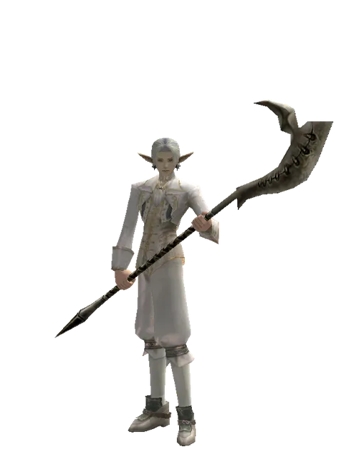 Orcish Glaive on a male Elf, front view