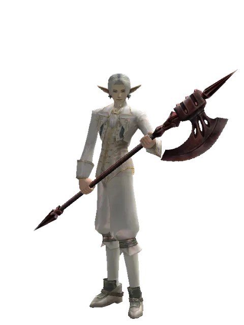 Orcish Halberd on a male Elf, front view
