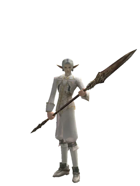 Saint Spear on a male Elf, front view