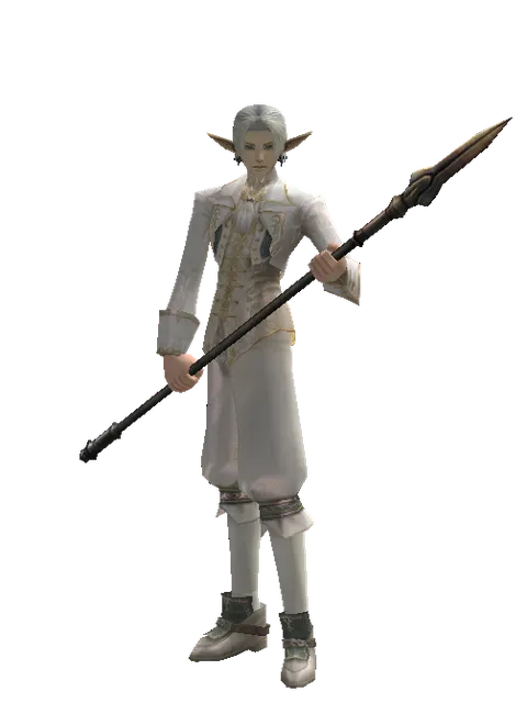 Spear of Silenos on a male Elf, front view