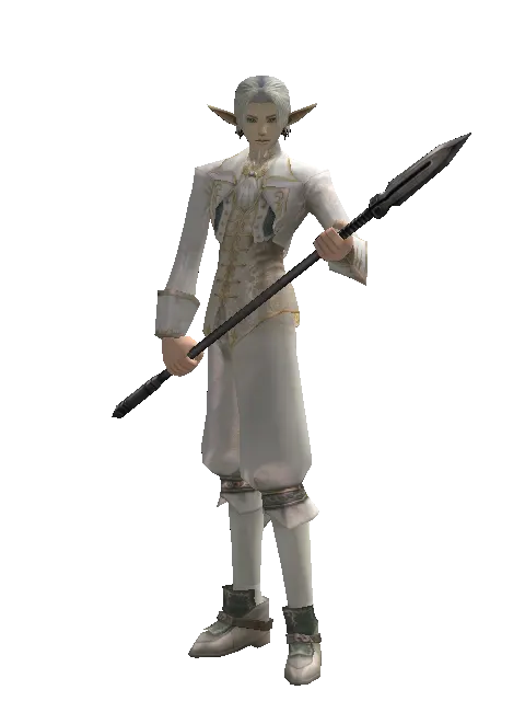 Talins Spear on a male Elf, front view
