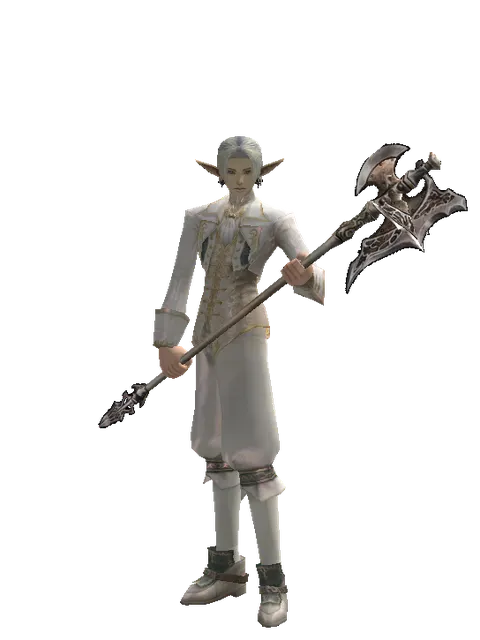 Tallum Glaive on a male Elf, front view