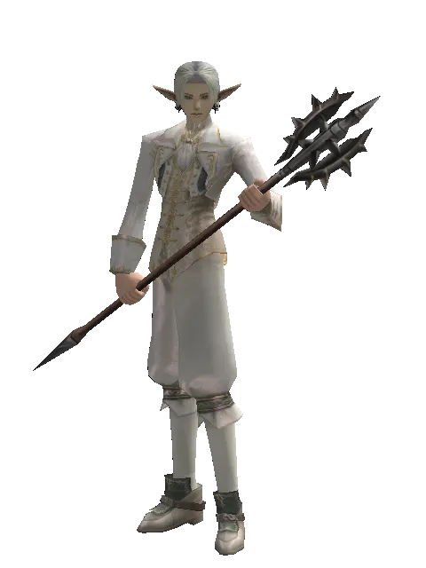 Traveler's Pike on a male Elf, front view