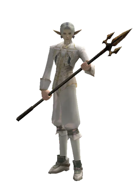 Trident on a male Elf, front view