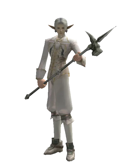 War Hammer on a male Elf, front view