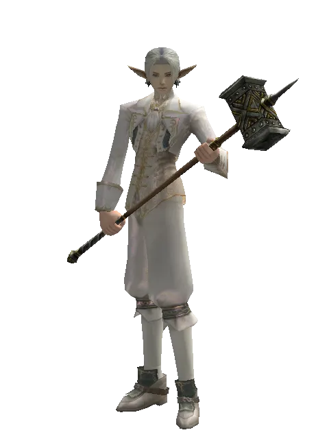 War Pick on a male Elf, front view