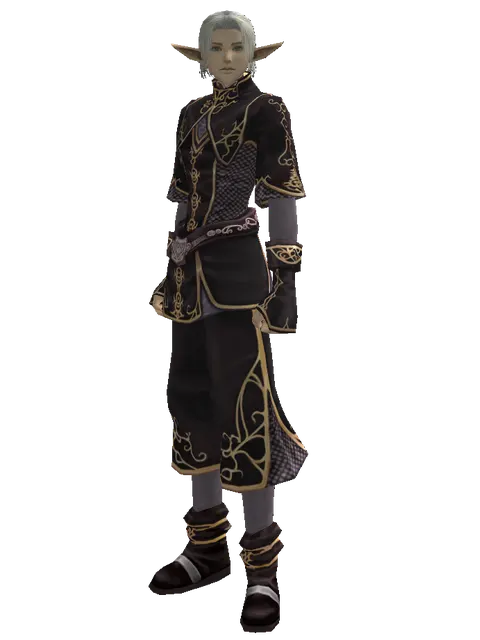 Demon's Set on a male Elf, front view