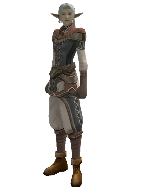 Leather (robe) on a male Elf, front view