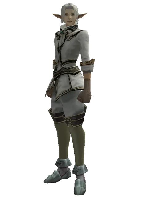 White (robe) on a male Elf, front view