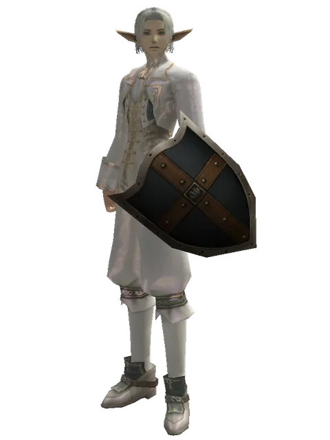 Aspis on a male Elf, front view