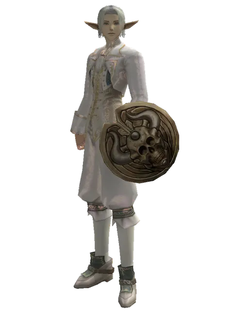 Bone Shield on a male Elf, front view