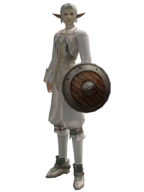 Buckler on a male Elf, front view