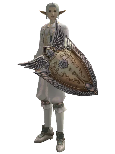 Imperial Crusader Shield on a male Elf, front view