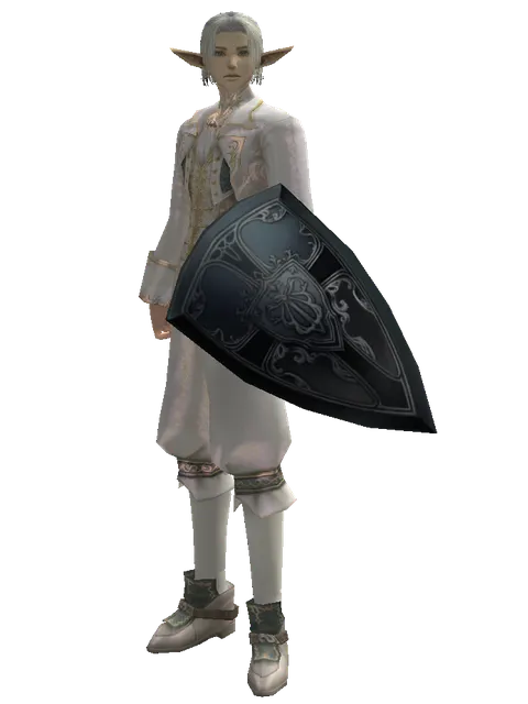 Kite Shield on a male Elf, front view