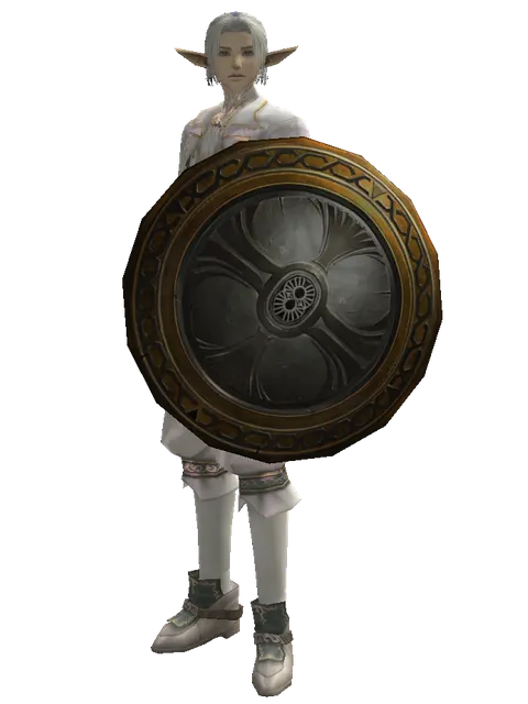 Mia Shield on a male Elf, front view